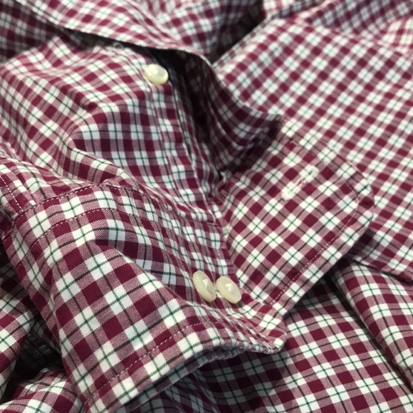 POLO RALPH LAUREN CLASSIC FIT DRESS SHIRT IN RED/PLUM  16 1/2 neck 36/37 sleeve - Picture 4 of 6